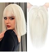 REECHO Hair Toppers for Women Real Human Hair, Hair Toppers with Bangs, Topper Hair Pieces for Wo...