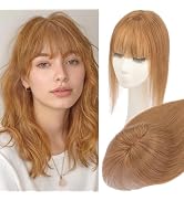 Rich Choices Real Human Hair Toppers for Women 3D Cover Clip in Bangs 100% Remy Human Clip in Sil...