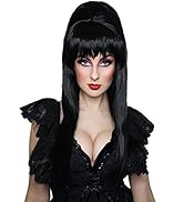 ALLAURA Mistress of the Dark Black Wig – Black Beehive Wig for Witches Vampires & Halloween Queens