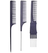 PERFEHAIR Teasing Comb for Fine Hair, (3-pack) Rat Tail Backcombing Volumizing Parting Wave Combs...