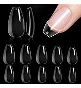 Makartt Nail Tips Short Coffin Nails 500pcs Press on Nails Full Cover Fake Nails Ballerina Clear ...