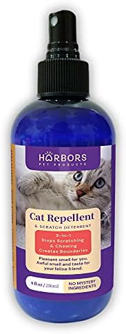 Harbors Cat Scratch and Chewing Deterrent Spray - 8 oz / 236 ml | Formulated with Essential Oils | 100% Satisfied or Return