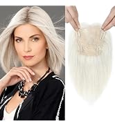 REECHO Hair Toppers for Women Real Human Hair, 10 inch Women Hair Toppers for Thinning Hair, 100 ...