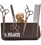 We Love Doodles Dog Grooming Scissors Kit - Dog Grooming Shears - Curved Dog Grooming Scissors - ...