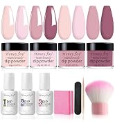 Honey Joy Dip Powder Nail Kit Starter, 4 Colors Light Pink Nude Skin Tone Dipping Powder Liquid S...