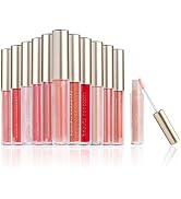 Beauty Concepts Lip Gloss Collection- 12 Piece Lip Gloss Set in Pink and Red Colors - Comes in Gi...