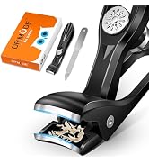 DRMODE Nail Clippers for Men Thick Nails, Angled Head Toe Nail Clippers for Thick Nails for Senio...