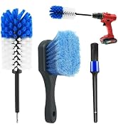 Wheel Brush Kit, Soft Drill Wheel Cleaner Brush, Drill Brush for Car Wheel, No Scratches Highly D...