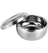 Shaving Soap Bowl With Lid for Men, Stainless Steel Shaving Soap Cup Shaver Cleansing Foam Bowl F...