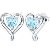 LAVUMO Heart Earrings Stud Earrings For Women Hypoallergenic Gold Silver Rose Gold Studs Set Cubi...