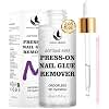 MAGIC ARMOR 60 ML Nail Glue Remover for Press on Nails with Crystal Stick, Acetone-Free Odorless Nail Gel Glue Remover, Soft Painless Removal for Nail Tips