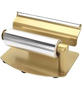 Professional Foil Dispenser and Cutter, Metal Sawtooth Design, Non-Slip Base, Gold