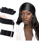 Satin Edge Laying Scarf for Lace Frontal Wigs, Wig Grip Headbands for Women, Non Slip Hair Wrap W...