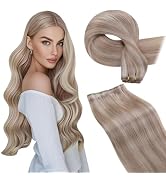 Hetto Sew in Hair Extensions Real Human Hair Blonde Highlights Weft Hair Extensions Human Hair As...