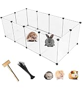 kathson Plastic Pet Playpen,Portable Bunny Fence,Small Animals DIY Metal Enclosure Pen Cage Yard ...