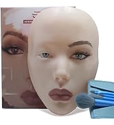 3D Makeup Practice Face Board,Silicone Makeup Mannequin Face, Reusable Beginners to practice eyes...