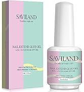 Saviland Nail Glue Gel - 4-in-1 UV Nail Glue Gel for Nails (Curing Needed), 15ML Professional Nai...