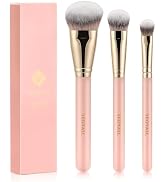 TEOYALL Flat Angled Brushes, Flawless Foundation Brush Under Eye Concealer Brush Bronzer Brush wi...