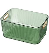 Acrylic Storage Basket Desktop Storage Basket Transparent Green Acrylic Storage Bin for Skincare ...