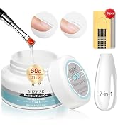 MIZHSE Builder Gel for Nails, 7-in-1 60g Large Capacity Clear Hard Gel for Nails Thickening nail ...