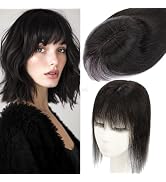 Rich Choices Hair Toppers for Women Real Human Hair 360°3D Clip in Bangs 100% Remy Human Toppers ...
