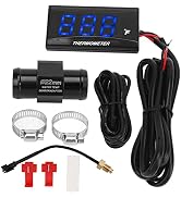 Aramox Water Temperature Meter, Motorcycle Water Temperature Gauge Ultra Thin LCD Display ABS Hou...