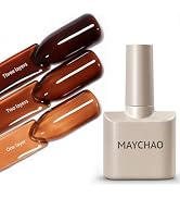 MAYCHAO 15ML Jelly Sheer Tortoise Gel Nail Polish 1Pc Transparent Hot Cocoa Amber Gel Polish Soak...