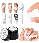 Gellen White Solid Builder Extension Gel, Hard Builder Gel for Nails Non Sticky to Hand, 3D Nail ...
