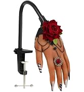 Practice Hand for Acrylic Nails,Silicone Fake Hand for Nail Practice with Adjustable Bracket, Fle...
