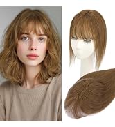 Rich Choices Real Human Hair Toppers for Women 3D Cover Clip in Bangs 100% Remy Human Clip in Sil...