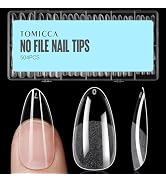 TOMICCA Medium Almond Nail Tips, 504Pcs Acrylic Nail Tips, 12 Sizes Half Matte Soft Gel Nail Tips...