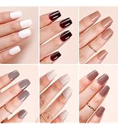 Makartt Short Press On Nails Kit, 6 Styles Press On Nails Acrylic Nail Tips 144Pcs Fake Nails 12 ...