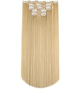 Blonde Hair Extensions, HSPJHTM Clip in Hair Extensions for Women 5 Pieces Set 22