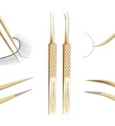 NAGARAKU 1 Pair Precision Fiber Tip Tweezer for Eyelash Extensions Professional Eyelash Tweezers ...