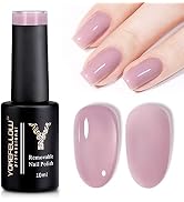 YOKE FELLOW Sheer Nude Gel Nail Polish, 10ml Milky Rose Purple Gel Nail Polish LED UV Gel Soak Of...