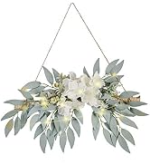Artificial Eucalyptus Wall Decor Flower Swag, Farmhouse Hanging Fake Eucalyptus Leaves Greenery G...