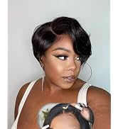 WBTH Short Human Hair Wigs for Black Women Pixie Cut Wig Human Hair HD Lace 5X5 Wear and Go Gluel...