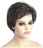 Old Lady Wig,Short Brown Wig White Women Hair Wig Ladies Curly Synthetic SYXLCYGG Older Womens Wi...