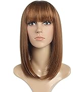 Bob Wig,Brown Short Wigs SYXLCYGG Flame Retardant 14