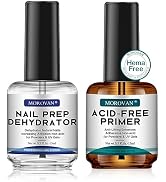 Morovan Professional Natural Nail Prep Dehydrate and Acid-Free Primer, Dehydrator for Acrylic and...