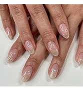 Flower Press on Nails Almond Shape Fake Nails Small Flowers Acrylic Nails French Tip False Nails ...