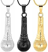 Microphone Cremation Jewelry for Ashes - Memorial Urn Necklace Ashes Holder Stainless Steel Keeps...