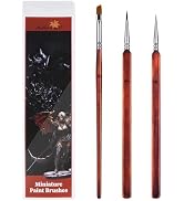 Kolinsky Sable Miniature Paint Brushes-Golden Maple 3pcs Detail Paint Brushes Drybrush for Acryli...