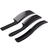 Curved Barber Comb for Salon Hairdressing, 3pcs Clipper Combs - Black