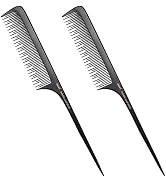 PERFEHAIR Teasing Comb for Fine Hair-Pack of 2, Anti-static Bakelite Tease Rat Tail Combs Tool fo...