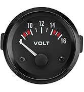 Aramox 12V Car Universal Voltmeter 52mm/2in Voltage Meter Gauge Black Dial 8-16V BX100007 Car Uni...