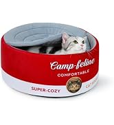 PECHVINO Can-Shaped Cat Bed – Ramen Bowl Cat Bed with Cover | Cute Enclosed Cat Bed with Ultra-So...