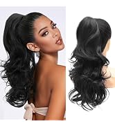 NAYOO Claw Clip Ponytail Extension Black 18