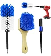 Wheel Brush Kit, Soft Drill Wheel Cleaner Brush, Drill Brush for Car Wheel, No Scratches Highly D...
