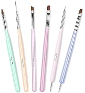 Beetles Gel Polish Nail Art Brushes, 6 Pcs Fingernail Art Design Pens, Wood Alloy Handle, Dotting...